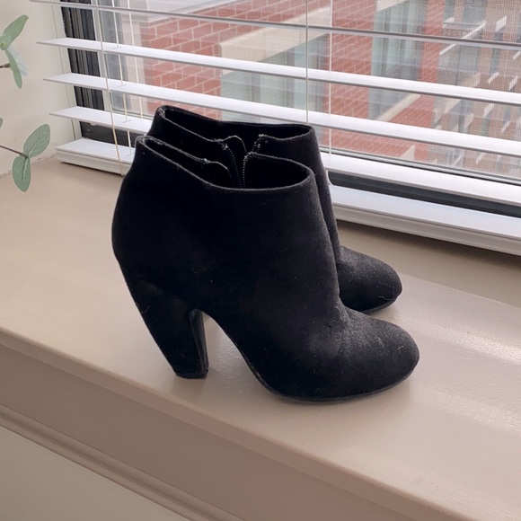 Black Suede Booties - Size 6.5 - Picture 2 of 2